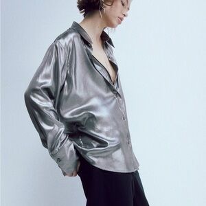 Bauer Silver Metallic Silk Shirt